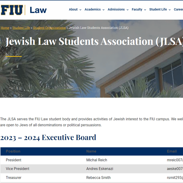 Jewish Law Students Association at FIU Law - Jewish organization in Miami FL